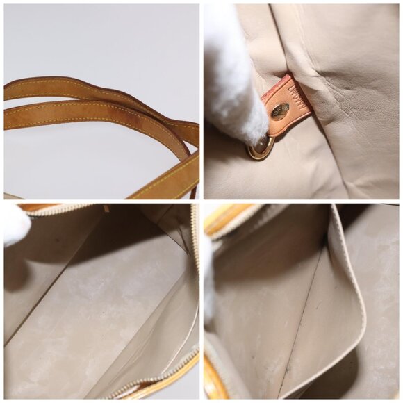 LOUIS VUITTON Monogram Vernis Houston Hand Bag Beige M91004 LV Auth hk2355 - Picture 14 of 15